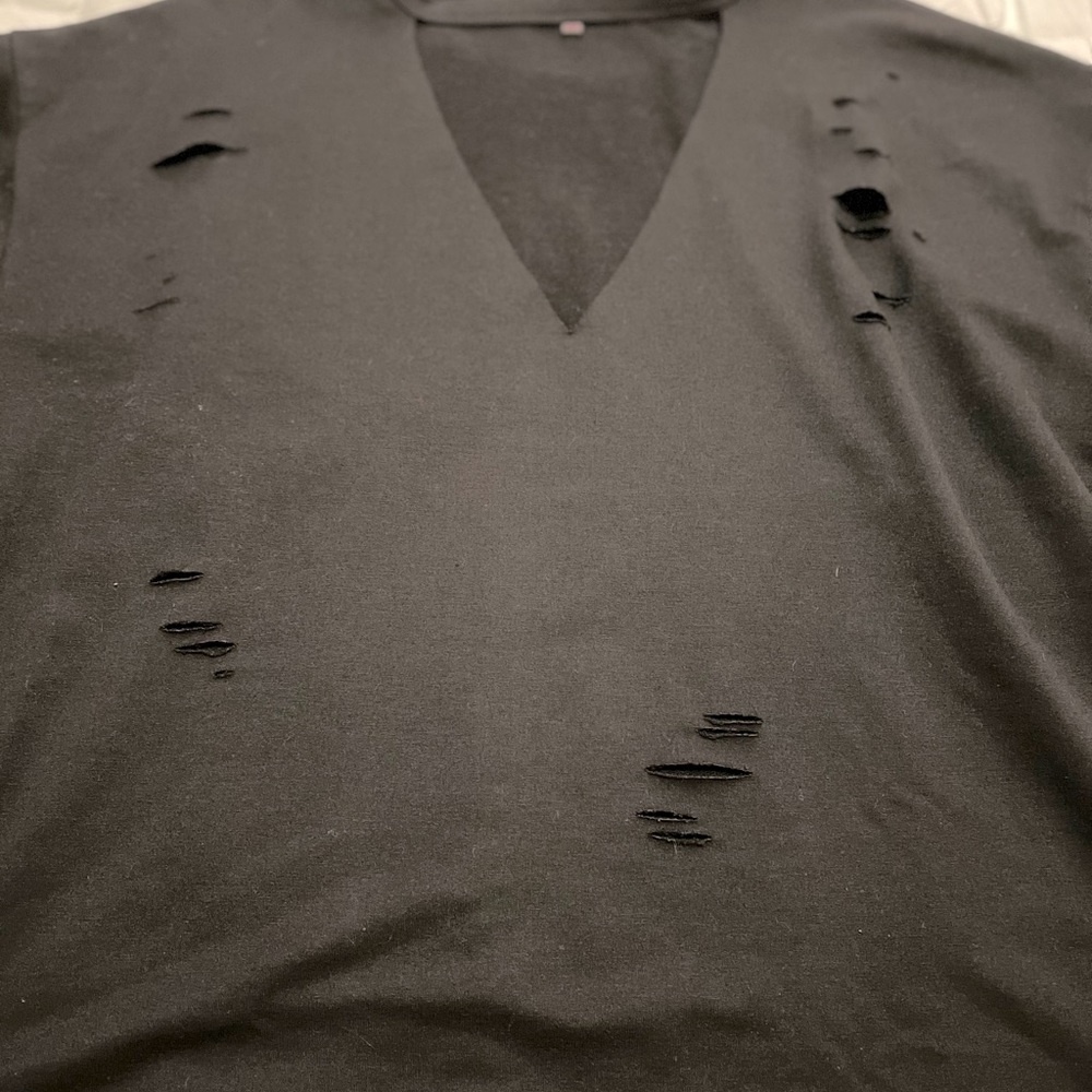 Black Distressed Sweater